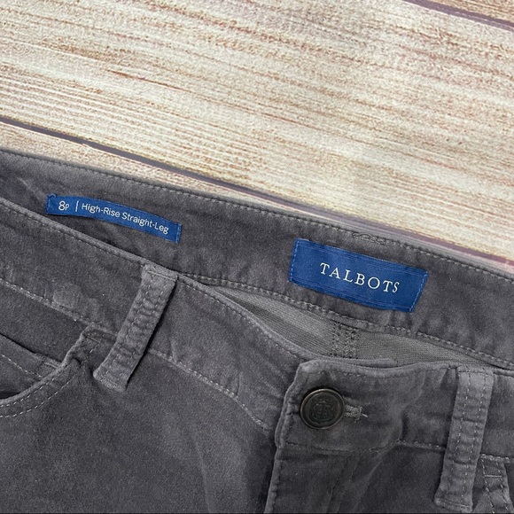 Talbots Grey Velvet Straight Leg Pants - Picture 3 of 8